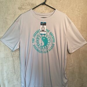 REEL LIFE NEW GRAY Men's Yin Yang PERFORMANCE FISHING POLYESTER SHIRT